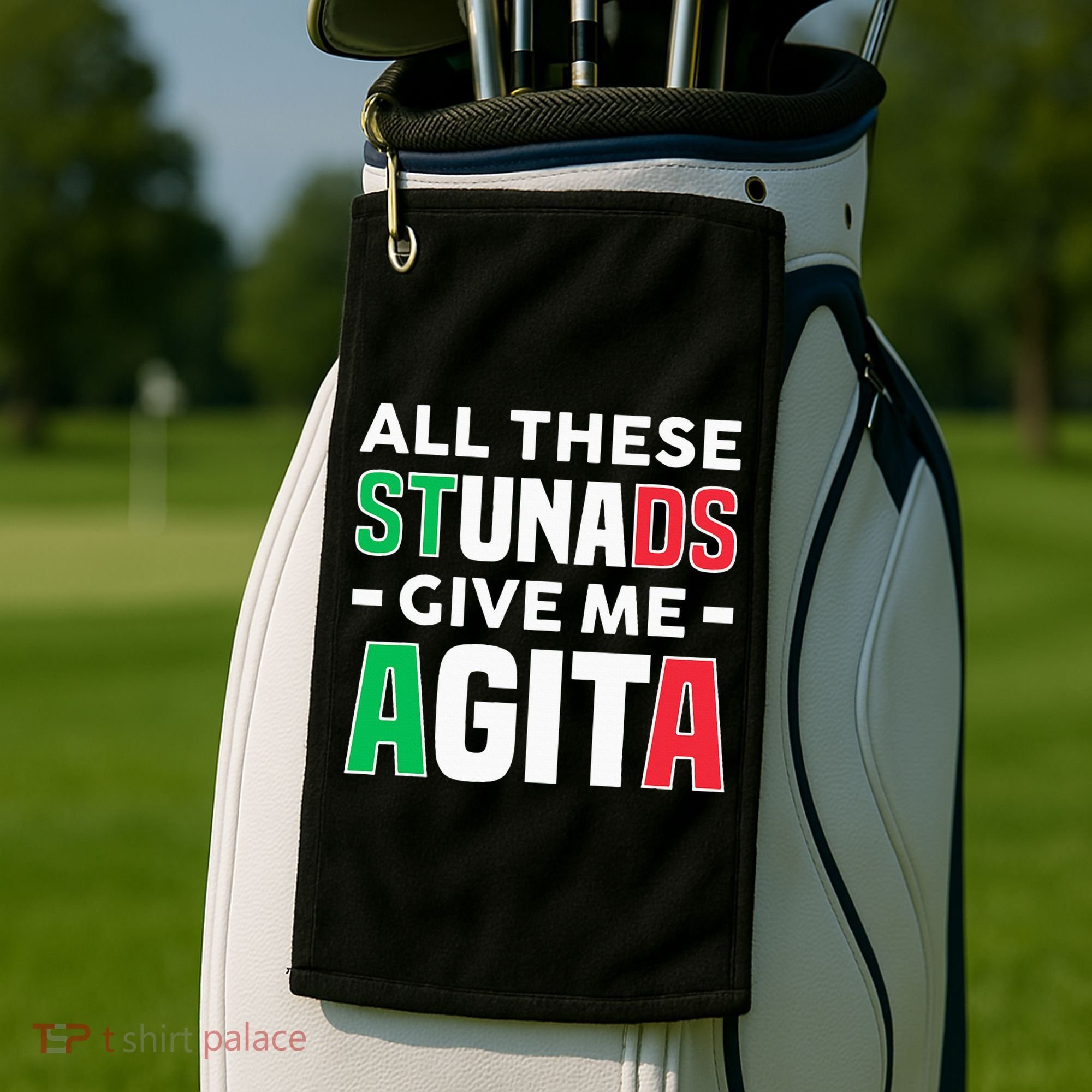 Funny Italian Saying All These Stunads Give Me Agita Golf Towel