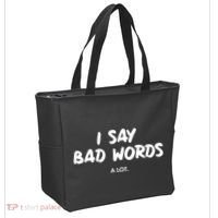 Funny I Say Bad Words A Lot Tote Bag thumb 2
