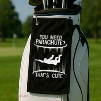 Funny indoor skydiving VNeck Golf Towel thumb 2