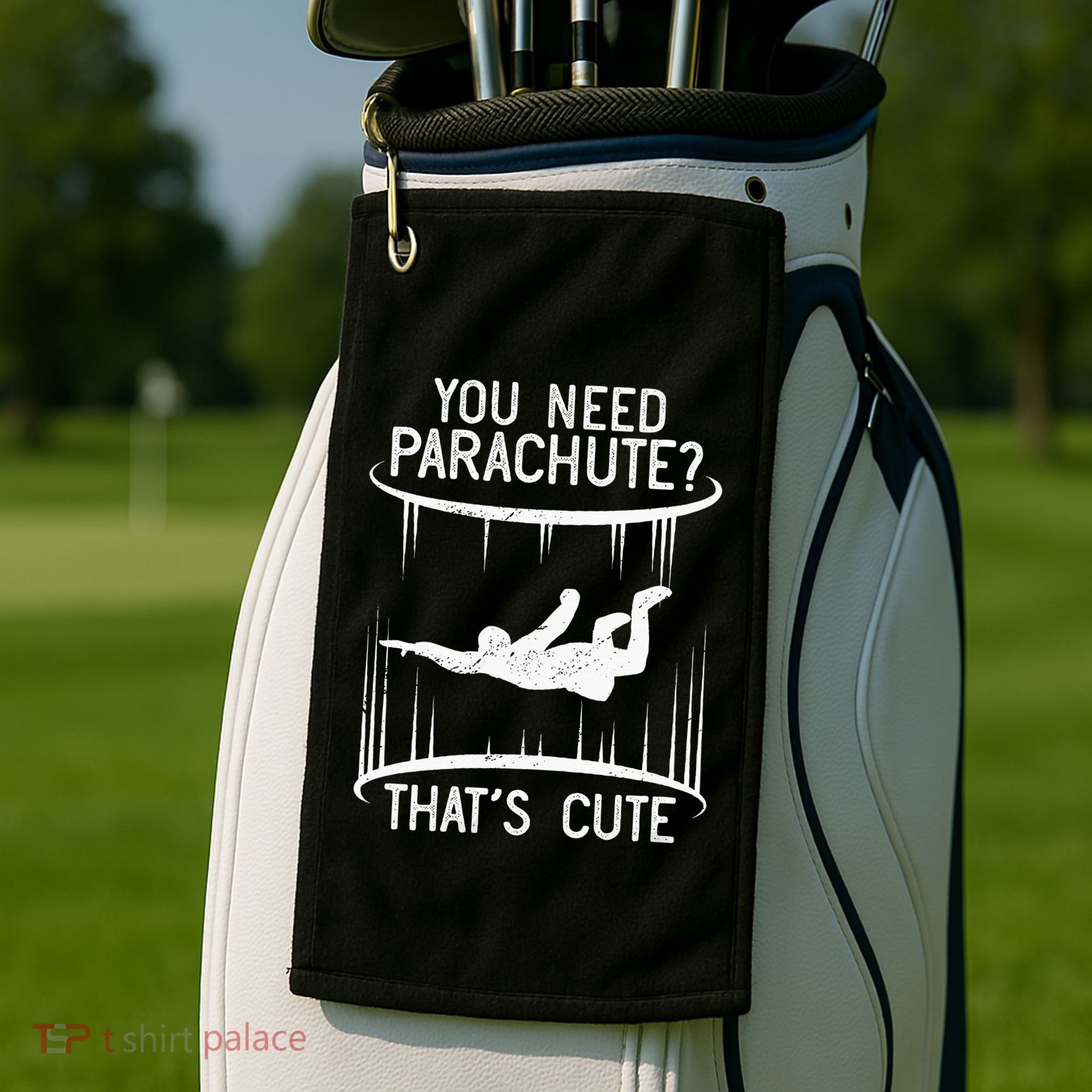 Funny indoor skydiving VNeck Golf Towel