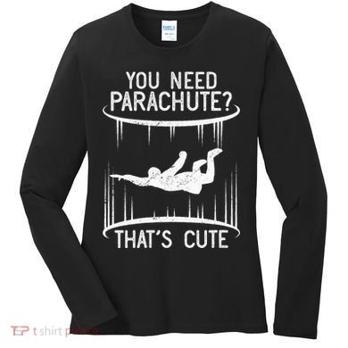 Funny indoor skydiving VNeck Women's Long Sleeve Shirt