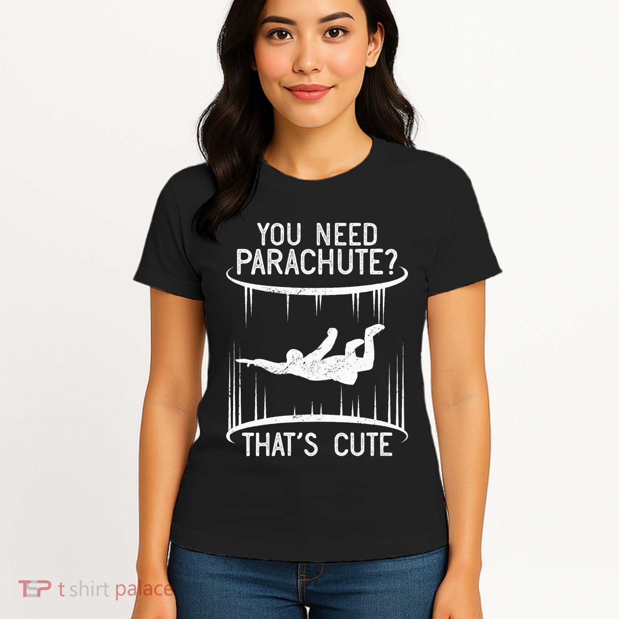 Funny indoor skydiving VNeck Women's T-Shirt