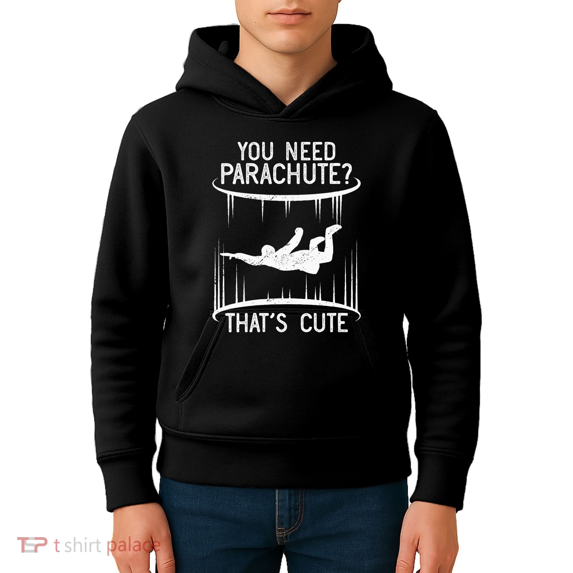 Funny indoor skydiving VNeck Kids Hoodie