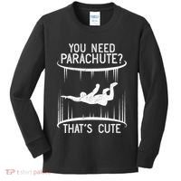 Funny indoor skydiving VNeck Kids Long Sleeve Shirt thumb 0