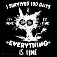 Funny I Survived 100 Days It's Fine I'm Fine Everything Is Fine Doggie Tank thumb 4