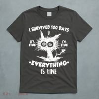 Funny I Survived 100 Days It's Fine I'm Fine Everything Is Fine T-Shirt thumb 5
