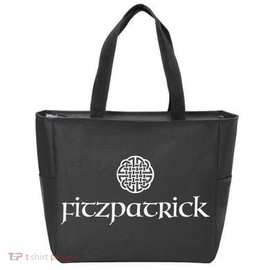 Fitzpatrick Irish Surname Dara Knot Strength Monogram Tote Bag