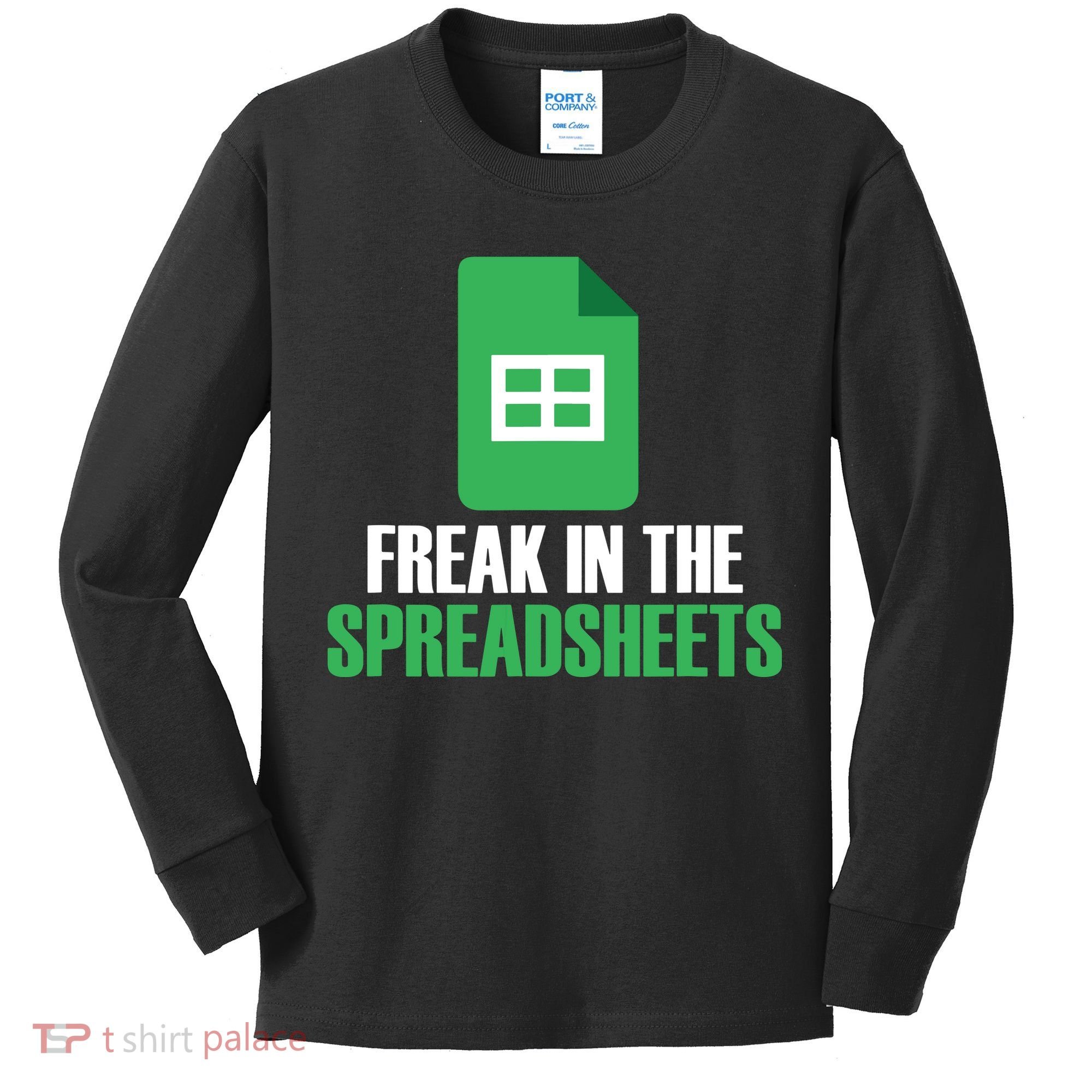 Freak In Spreadsheets Excel Accountant Accounting Kids Long Sleeve Shirt