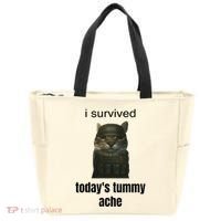 Funny I Survived TodayS Tummy Ache Tote Bag thumb 0