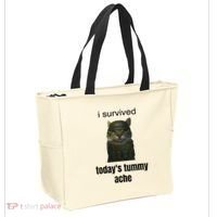 Funny I Survived TodayS Tummy Ache Tote Bag thumb 2