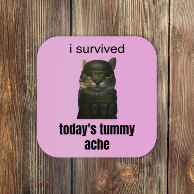 Funny I Survived TodayS Tummy Ache Coaster