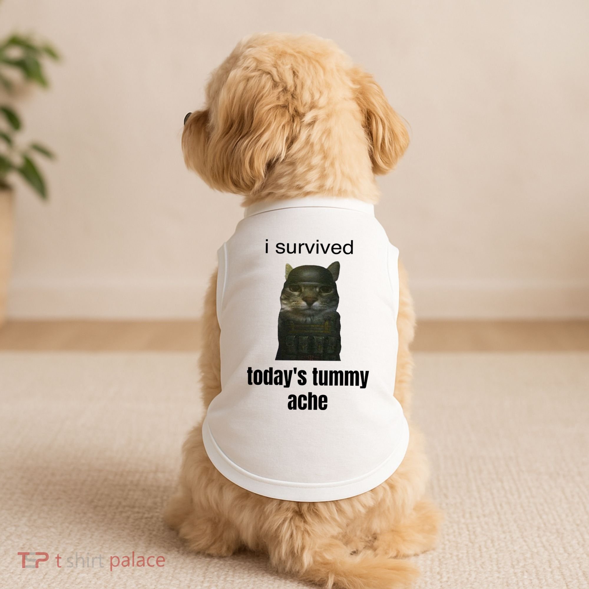 Funny I Survived TodayS Tummy Ache Doggie Tank