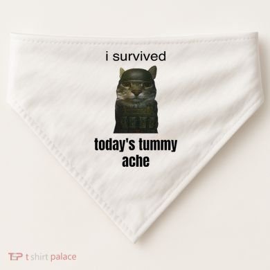 Funny I Survived TodayS Tummy Ache USA-Made Doggie Bandana