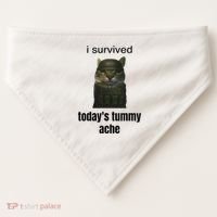 Funny I Survived TodayS Tummy Ache USA-Made Doggie Bandana thumb 0