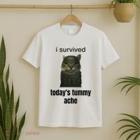 Funny I Survived TodayS Tummy Ache T-Shirt thumb 2