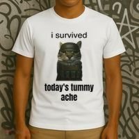 Funny I Survived TodayS Tummy Ache T-Shirt thumb 3