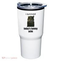 Funny I Survived TodayS Tummy Ache Tumbler thumb 0
