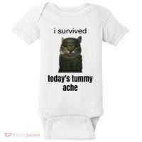 Funny I Survived TodayS Tummy Ache Baby Bodysuit thumb 0