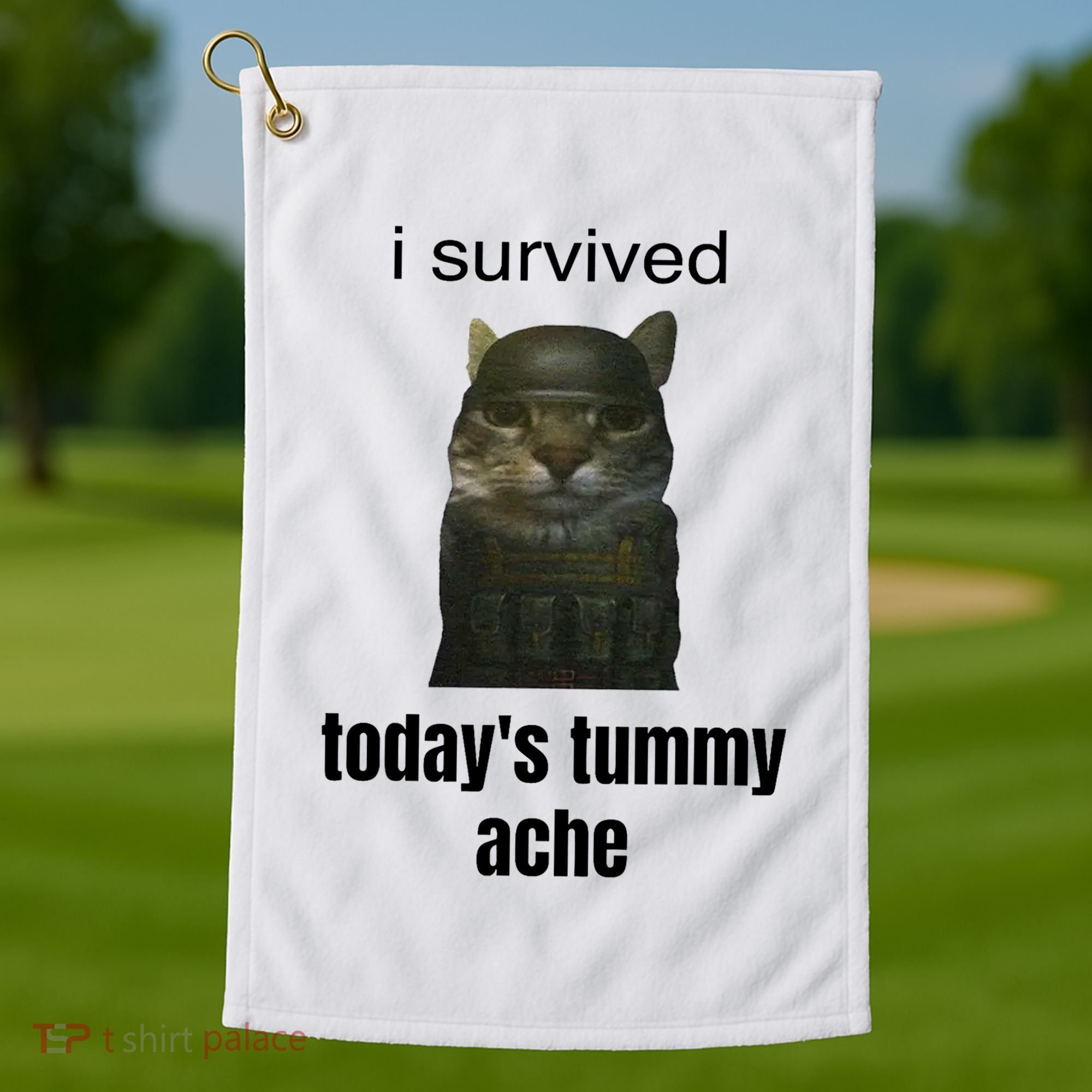 Funny I Survived TodayS Tummy Ache Golf Towel