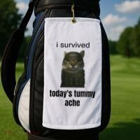 Funny I Survived TodayS Tummy Ache Golf Towel thumb 2