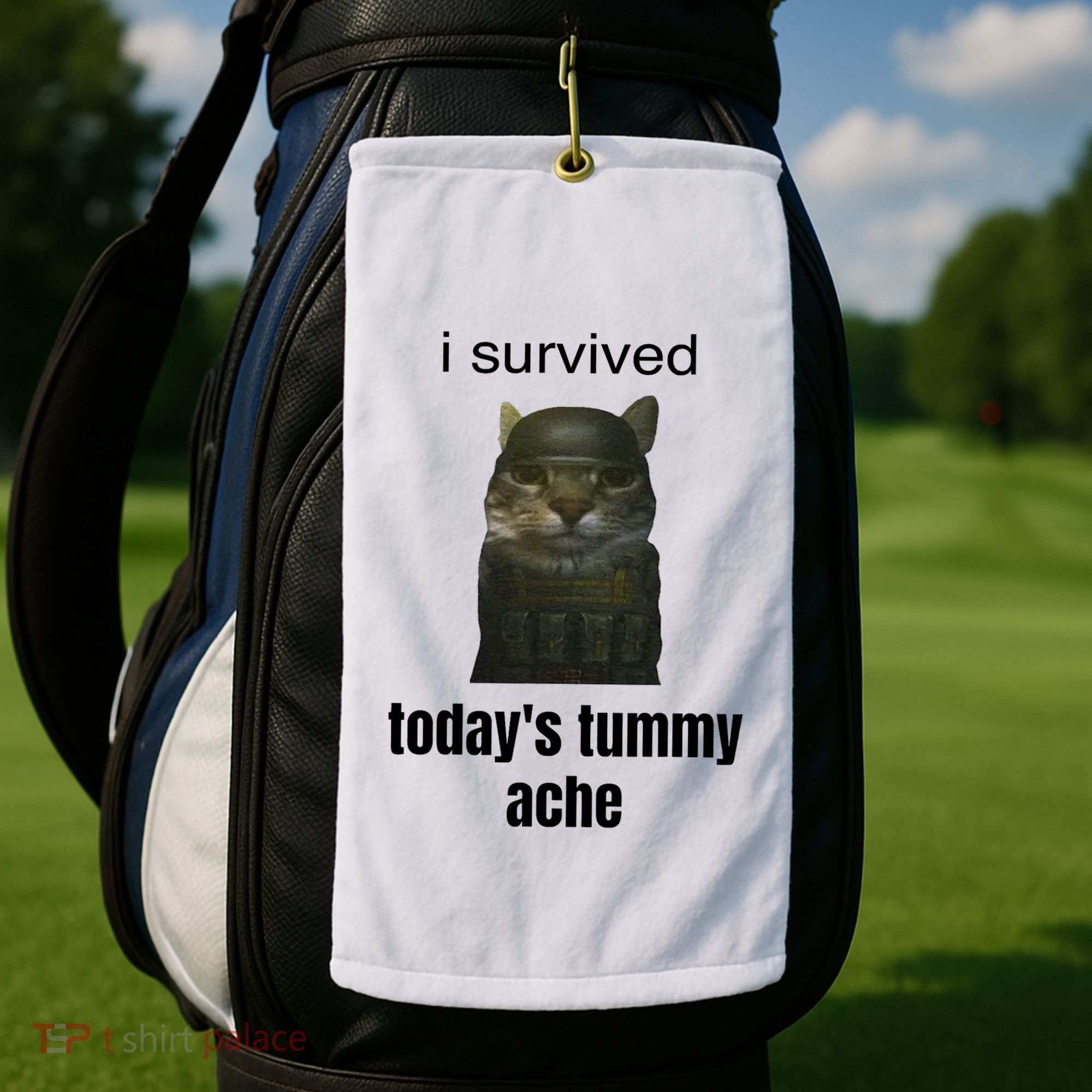 Funny I Survived TodayS Tummy Ache Golf Towel