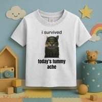 Funny I Survived TodayS Tummy Ache Toddler T-Shirt thumb 3