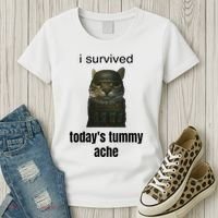 Funny I Survived TodayS Tummy Ache Women's T-Shirt thumb 3