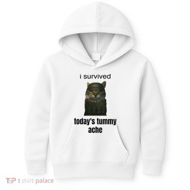Funny I Survived TodayS Tummy Ache Kids Hoodie