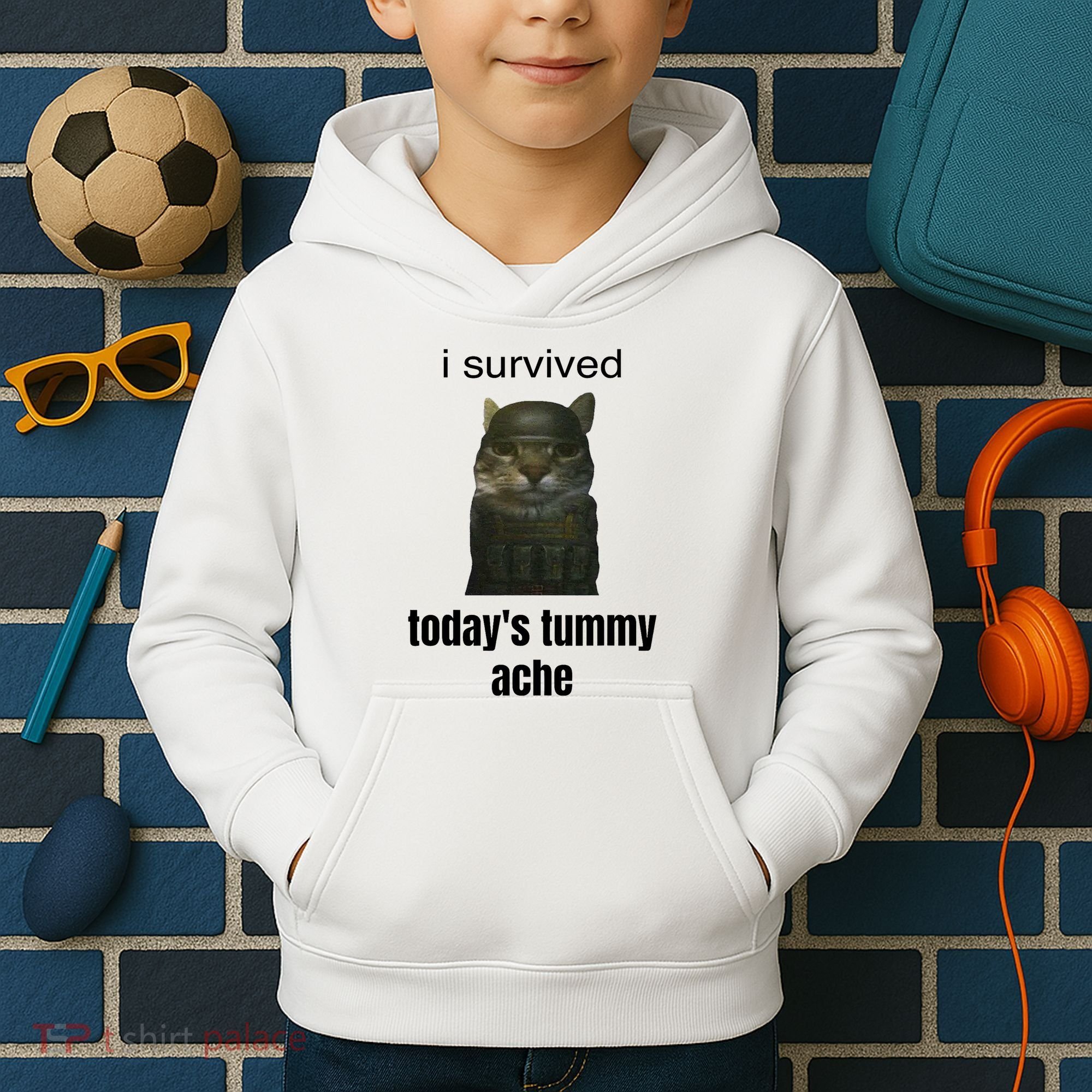 Funny I Survived TodayS Tummy Ache Kids Hoodie