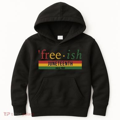Free Ish Since 1865 With Pan African Flag For Juneteenth Kids Hoodie