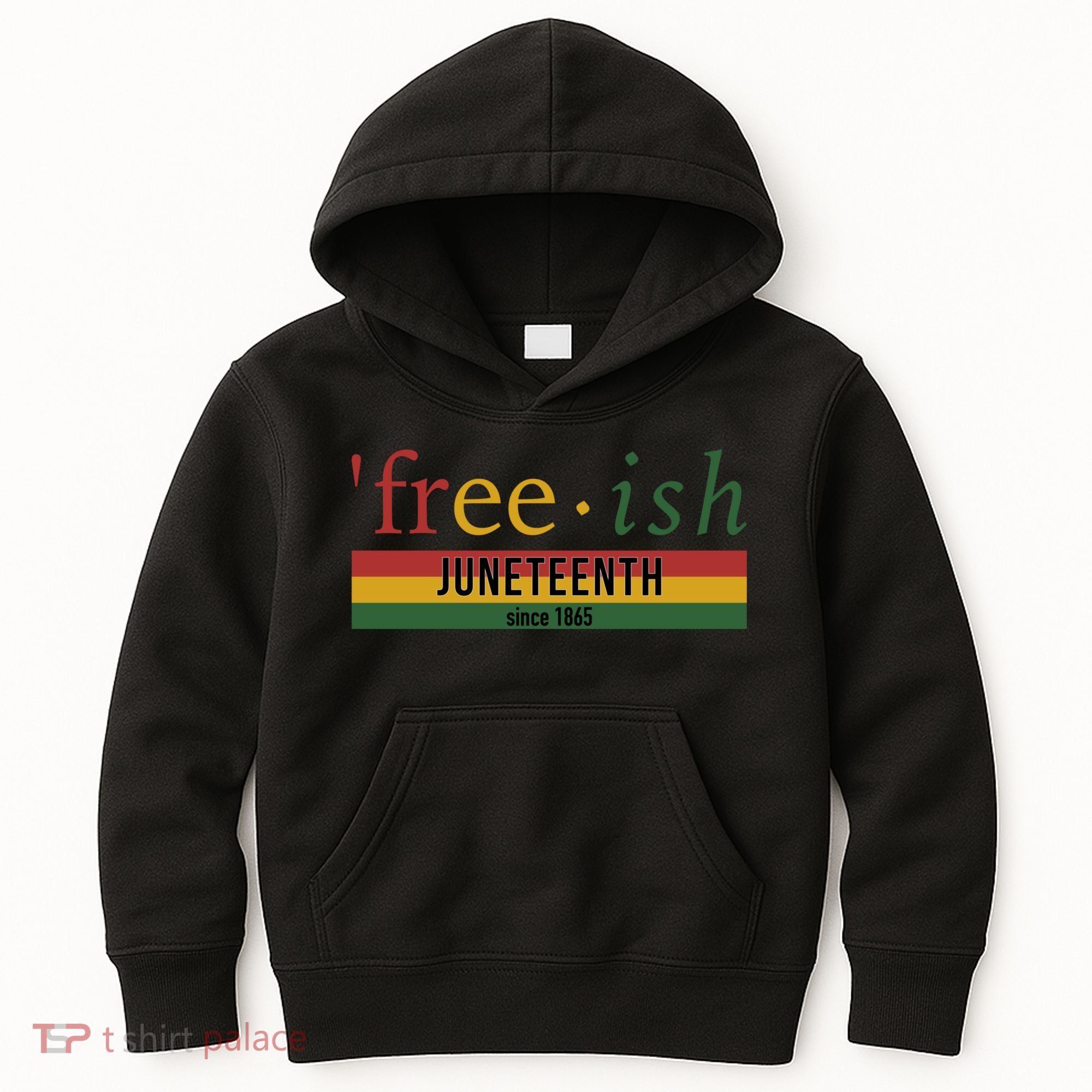Free Ish Since 1865 With Pan African Flag For Juneteenth Kids Hoodie