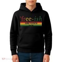 Free Ish Since 1865 With Pan African Flag For Juneteenth Kids Hoodie thumb 4