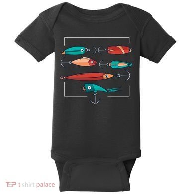 Fish Bait Set Baby Bodysuit