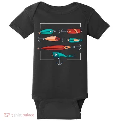 Fish Bait Set Baby Bodysuit