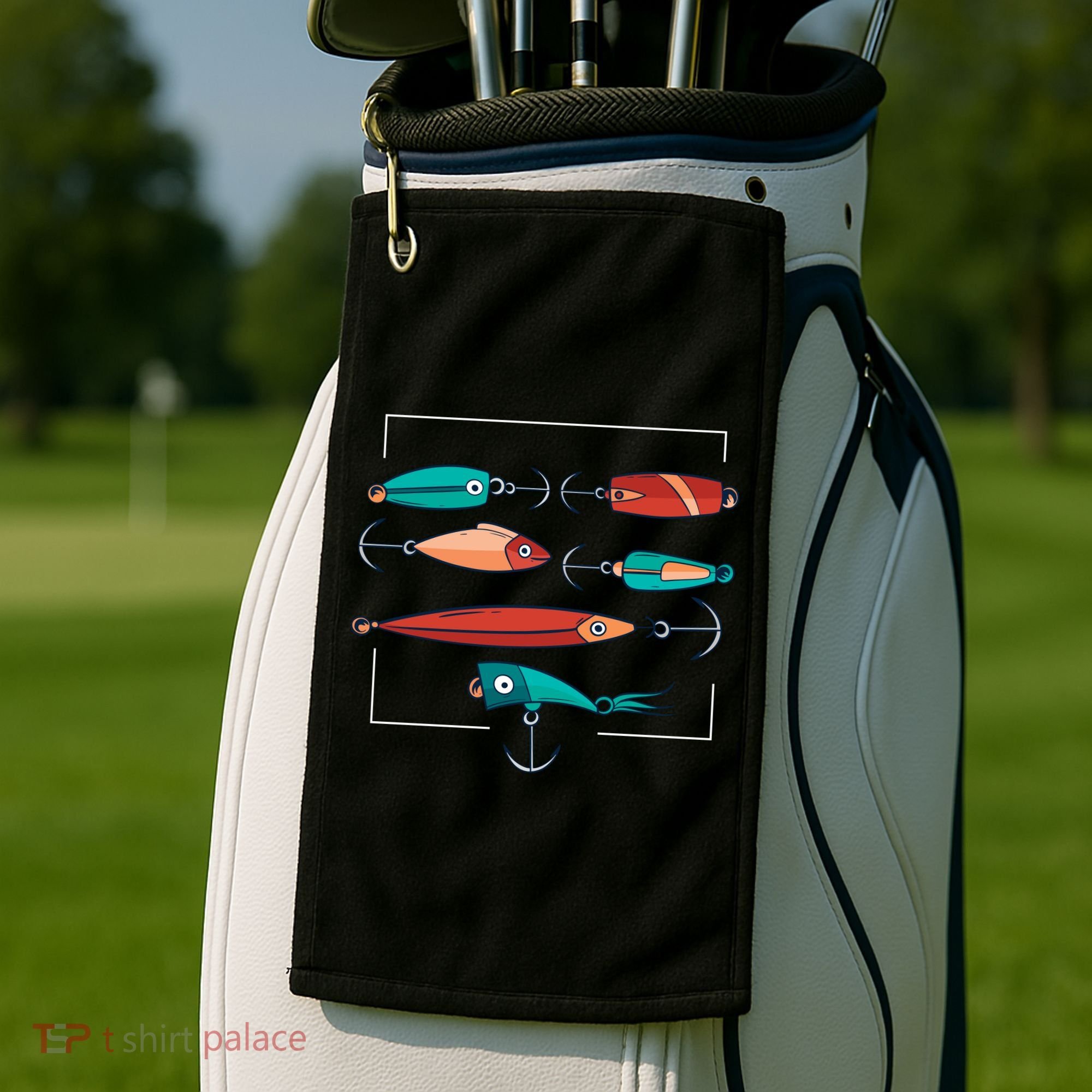 Fish Bait Set Golf Towel