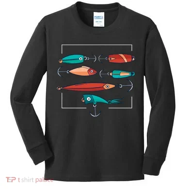 Fish Bait Set Kids Long Sleeve Shirt