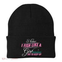 Fish Like A Girl Try To Keep Up Beanie thumb 0