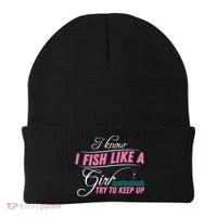 Fish Like A Girl Try To Keep Up Beanie thumb 0