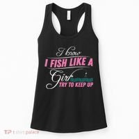 Fish Like A Girl Try To Keep Up Women's Tank Top thumb 0