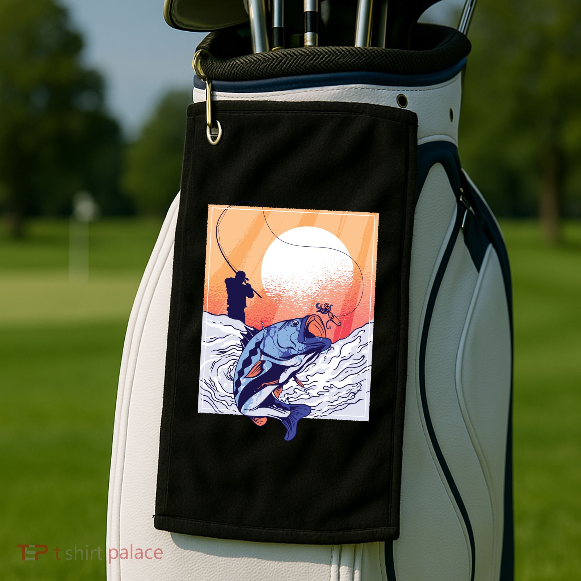 Fisherman Sunset Golf Towel