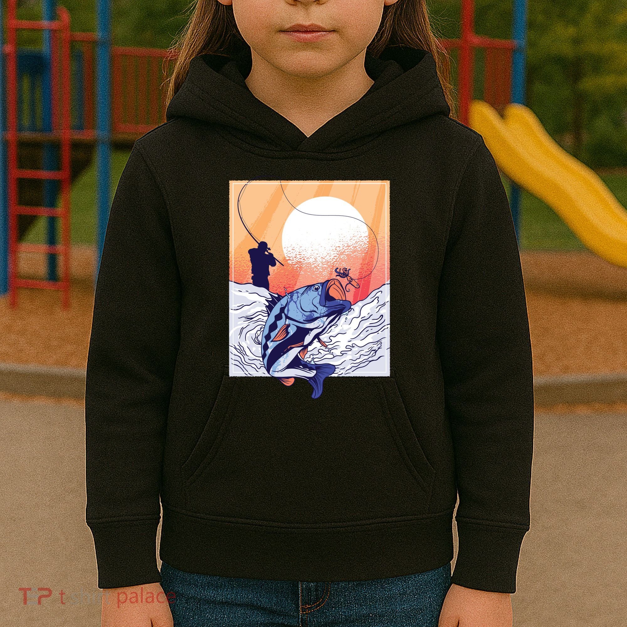 Fisherman Sunset Kids Hoodie