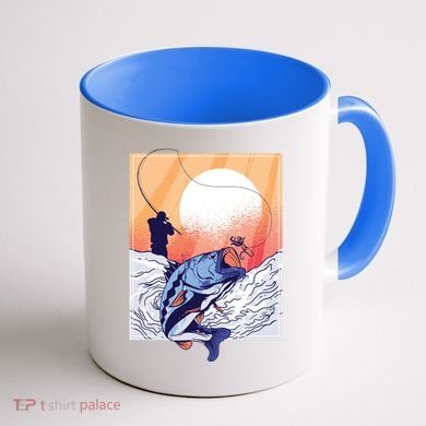 Fisherman Sunset Coffee Mug back