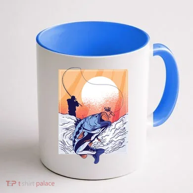 Fisherman Sunset Coffee Mug back