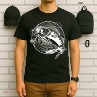 Fishing - Jumping Bass Fish T-Shirt thumb 6