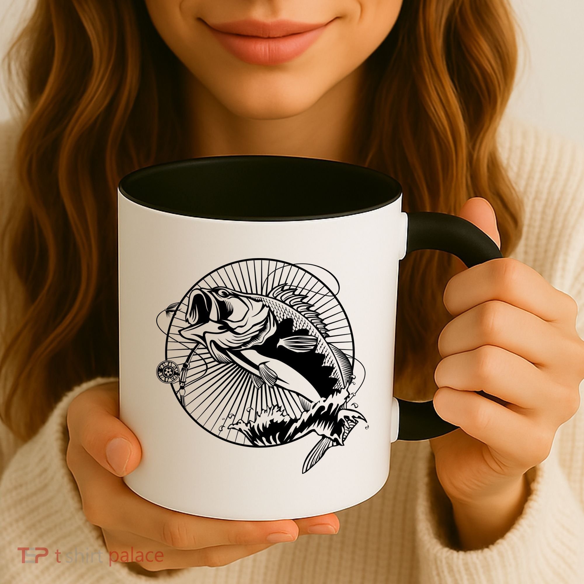 Fishing - Jumping Bass Fish Coffee Mug