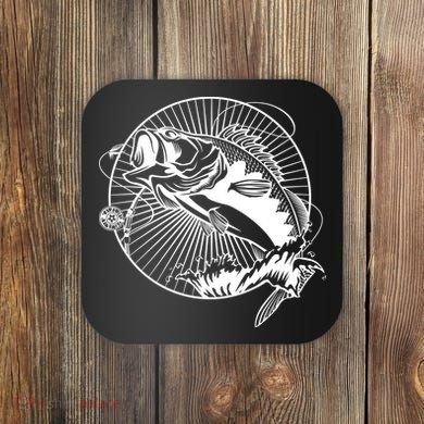Fishing - Jumping Bass Fish Coaster