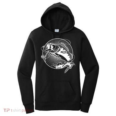 Fishing - Jumping Bass Fish Women's Hoodie