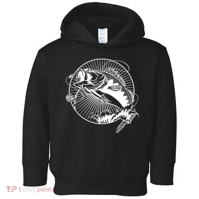 Fishing - Jumping Bass Fish Toddler Hoodie