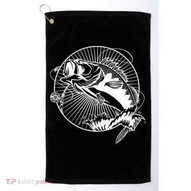 Fishing - Jumping Bass Fish Golf Towel