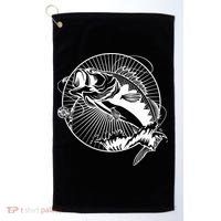 Fishing - Jumping Bass Fish Golf Towel thumb 0